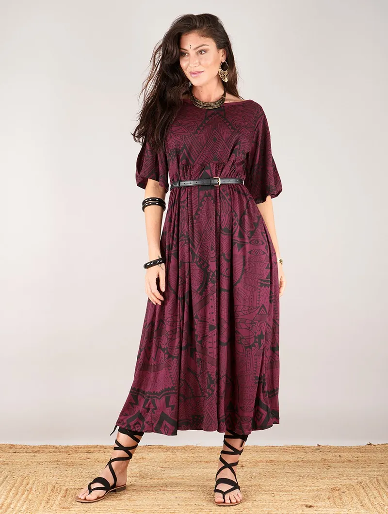 Robe longue oversize imprimée 