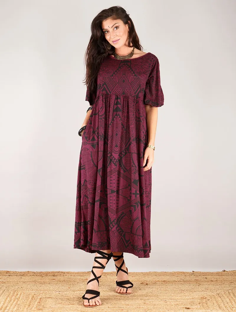 Robe longue oversize imprimée 