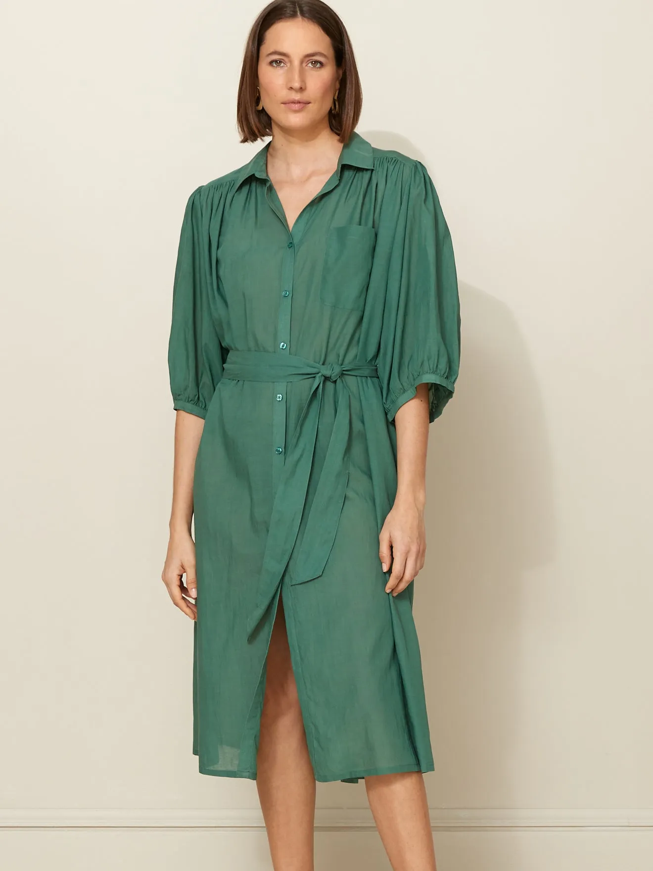 Robe mi-longue unie femme