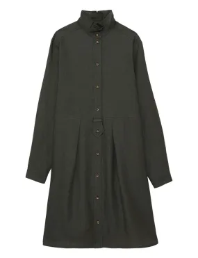 Robe Monica en lin vert foncé