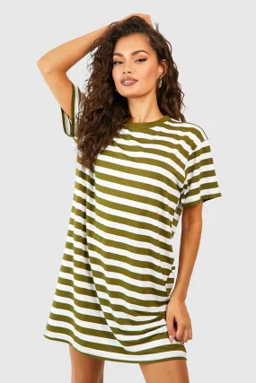 Robe t-shirt oversize à rayures