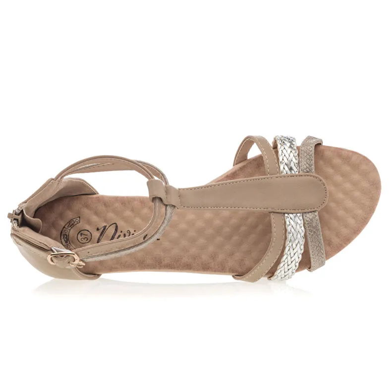 Sandales / nu-pieds Femme Beige Divina : Sandales / Nu-pieds . Besson Chaussures