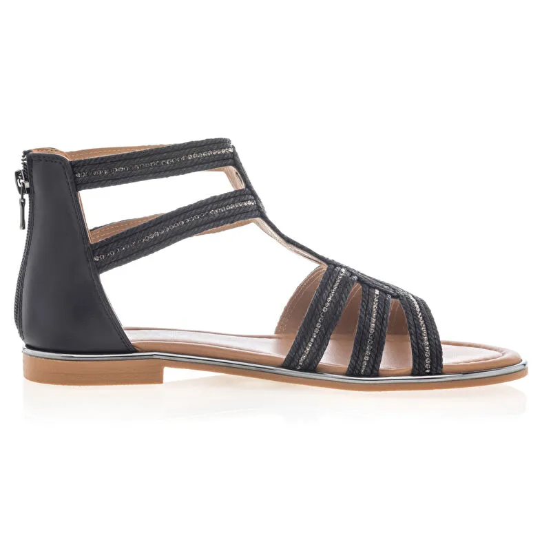 Sandales / nu-pieds Femme Noir Nomade Paradise : Sandales / Nu-pieds . Besson Chaussures