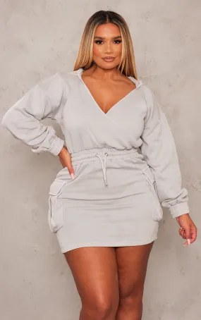 Shape Robe pull en sweat gris clair  oversize délavée