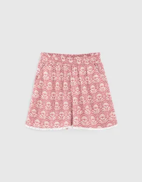 Short bois de rose Ecovero® imprimé batik fille