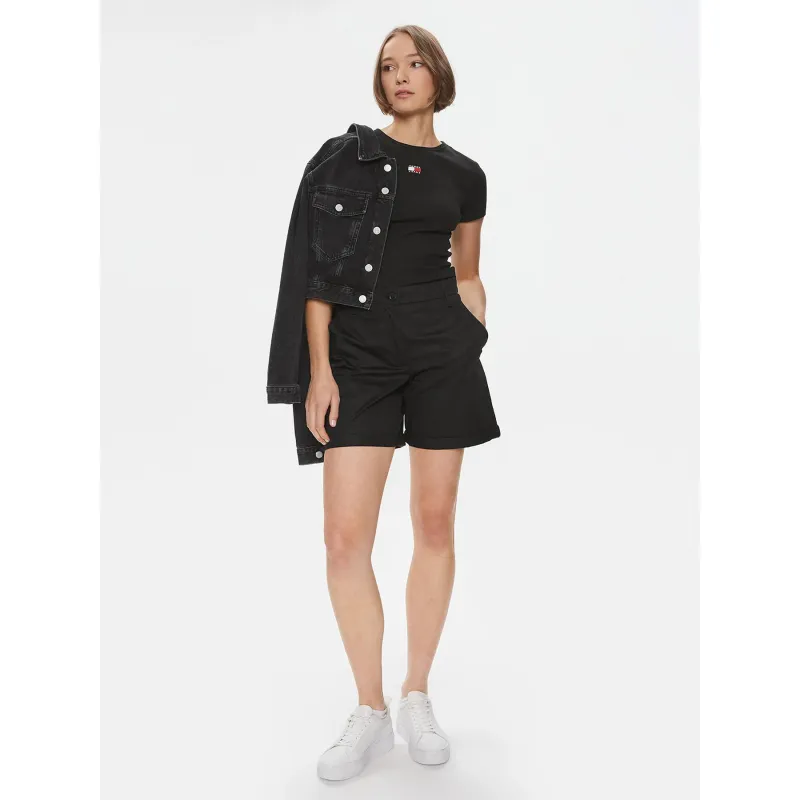 Short chino co blend noir femme - Tommy Hilfiger | wimod