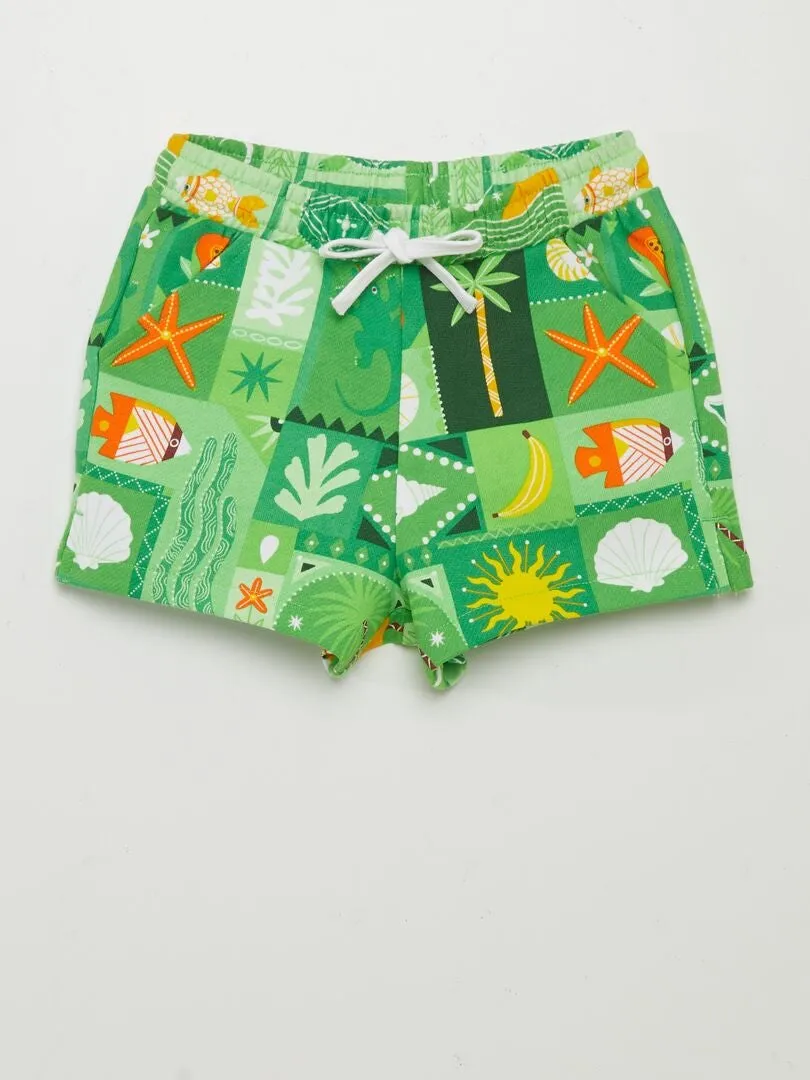 Short coloré en french terry X Ariane Butto - Vert