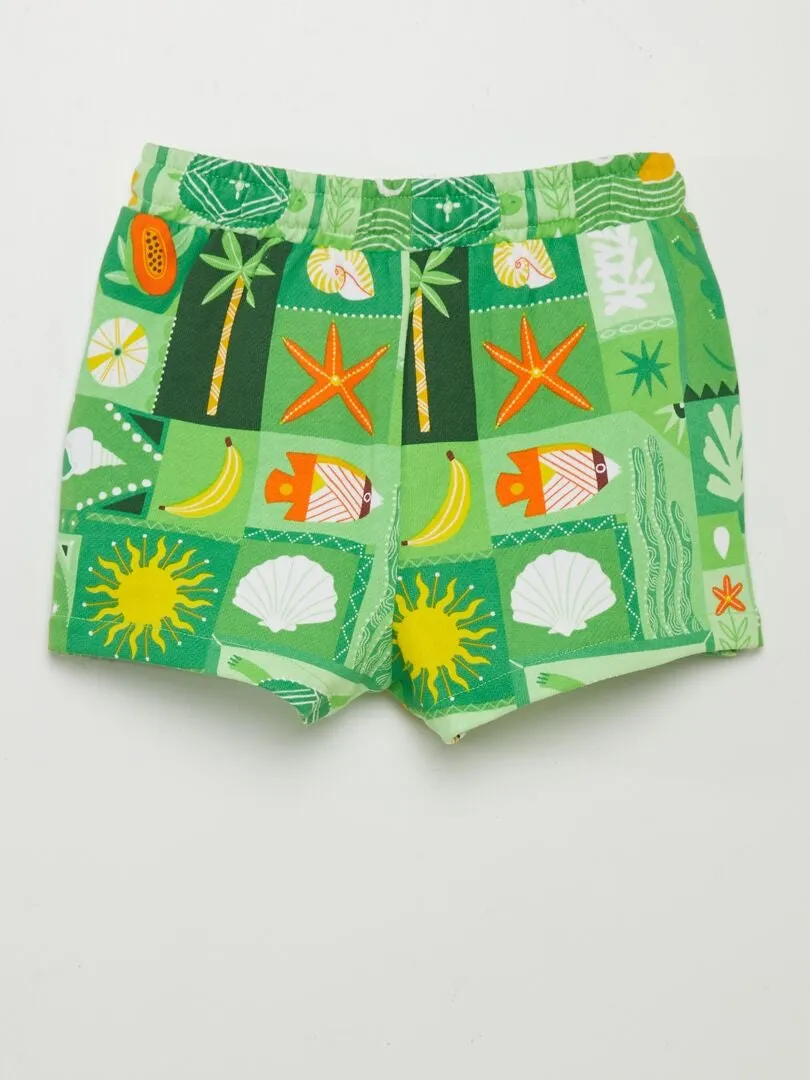 Short coloré en french terry X Ariane Butto - Vert