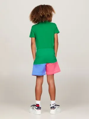 Short de jogging TH Monogram colour-block | Vert | Tommy Hilfiger