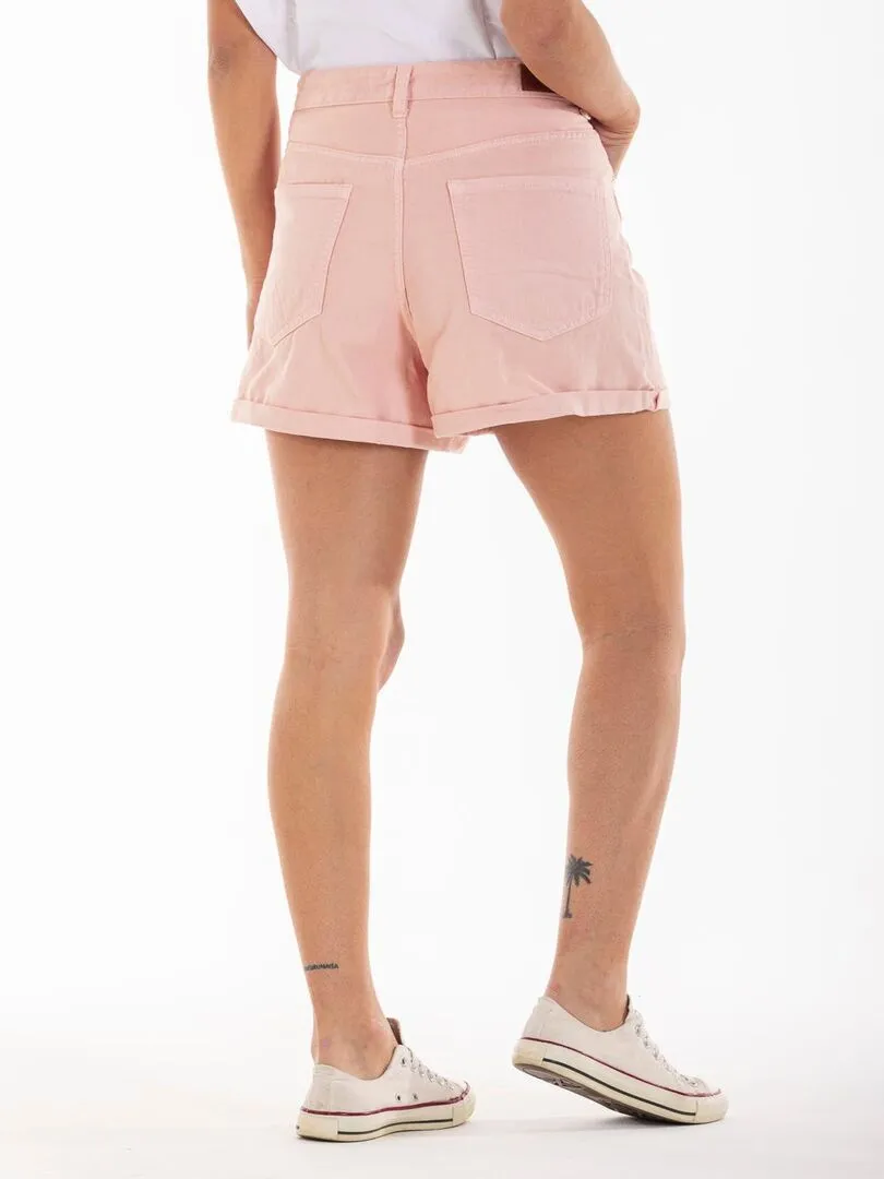 Short denim couleur taille haute BREE 'Rica Lewis' - Rose