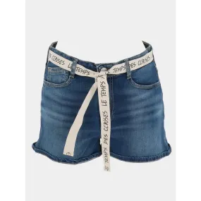 Short en jean tiko bleu fille - Le Temps Des Cerises | wimod