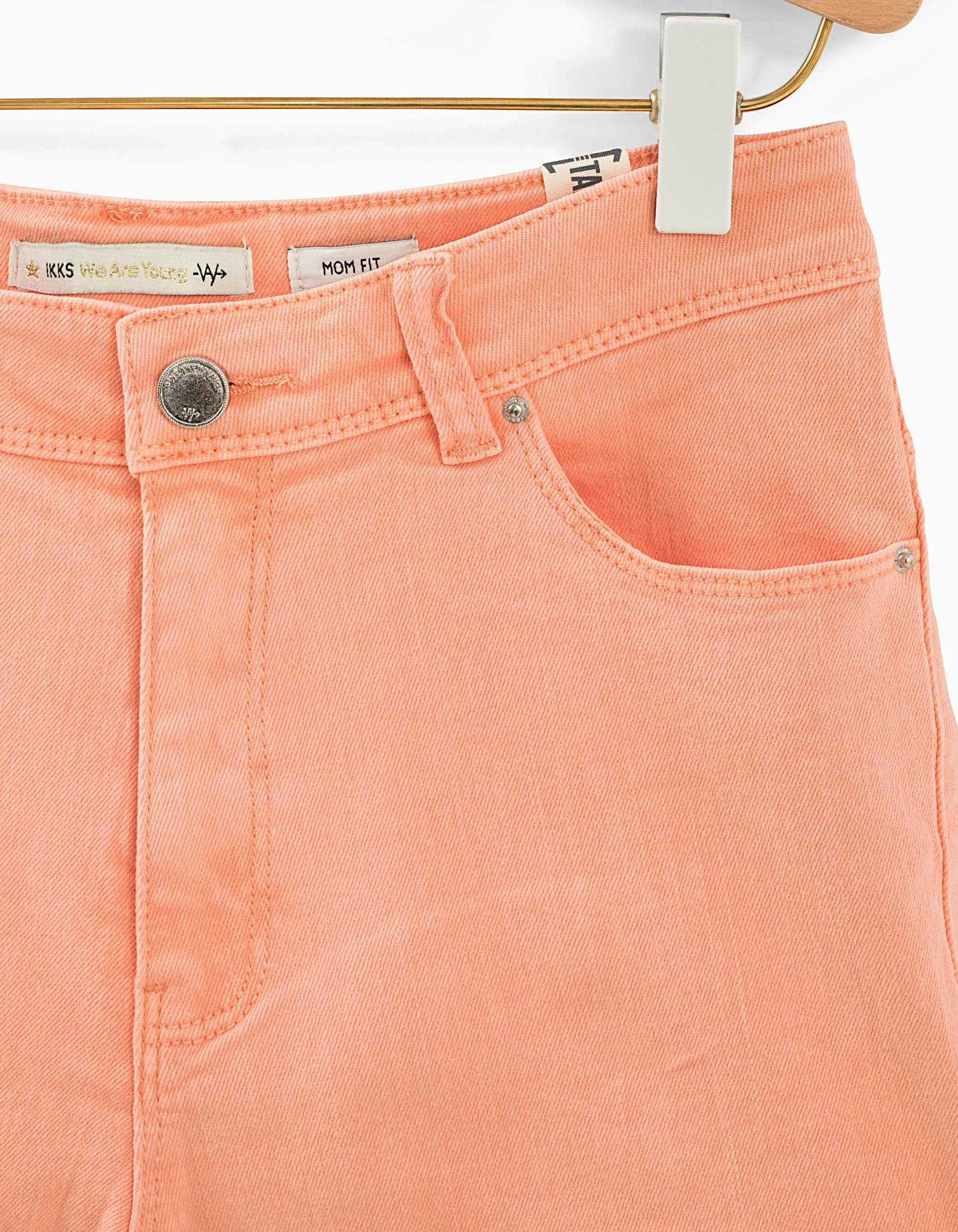 Short mom en jean corail fille 