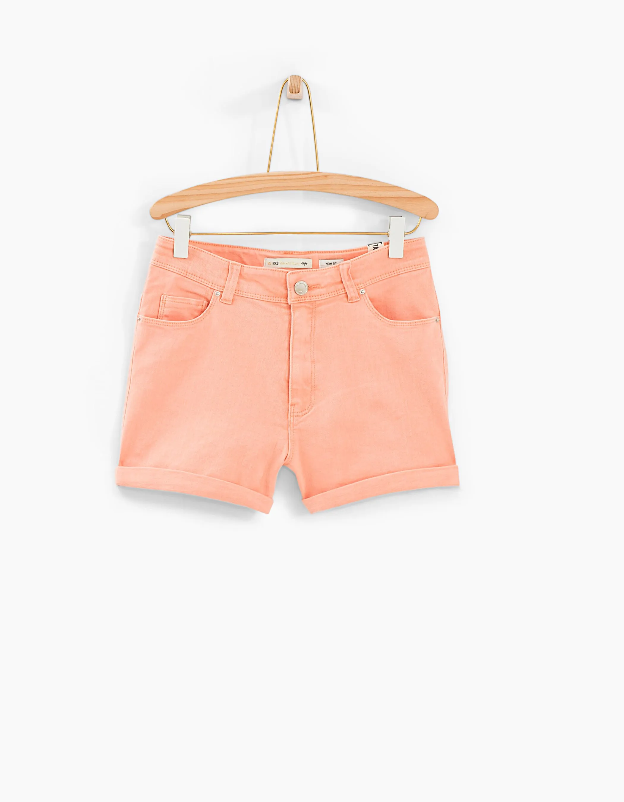 Short mom en jean corail fille 