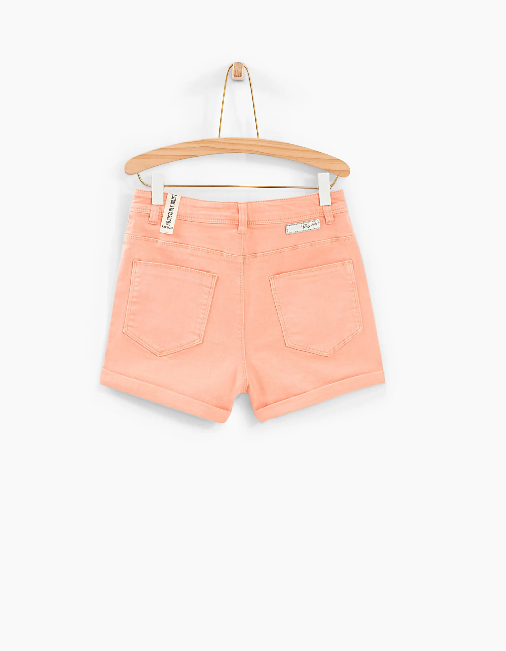 Short mom en jean corail fille 