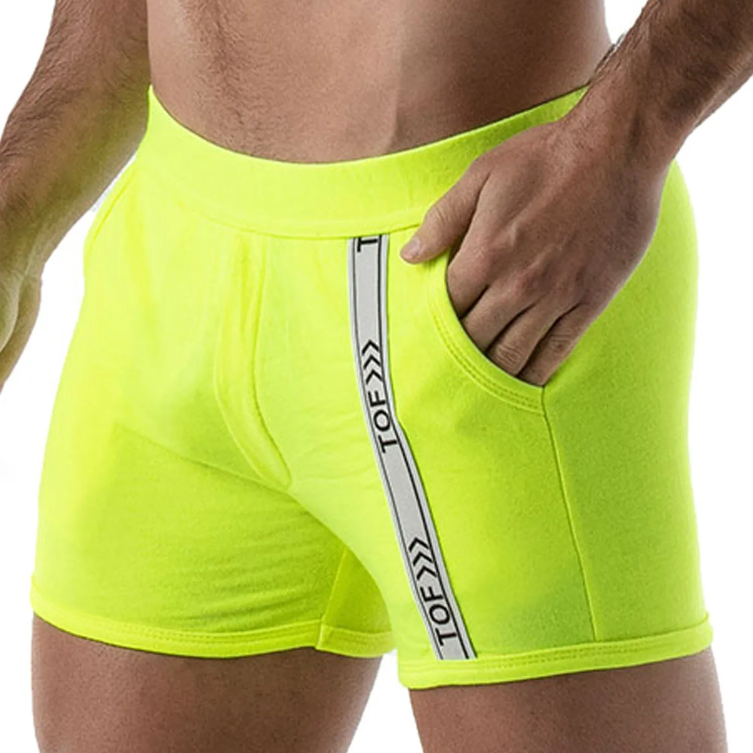 Short Neon Gym - jaune fluo - TOF Paris : vente short homme TOF Paris