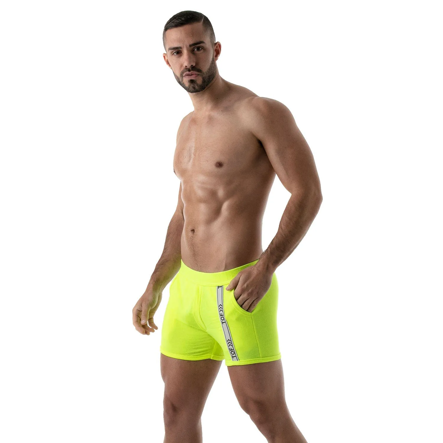 Short Neon Gym - jaune fluo - TOF Paris : vente short homme TOF Paris