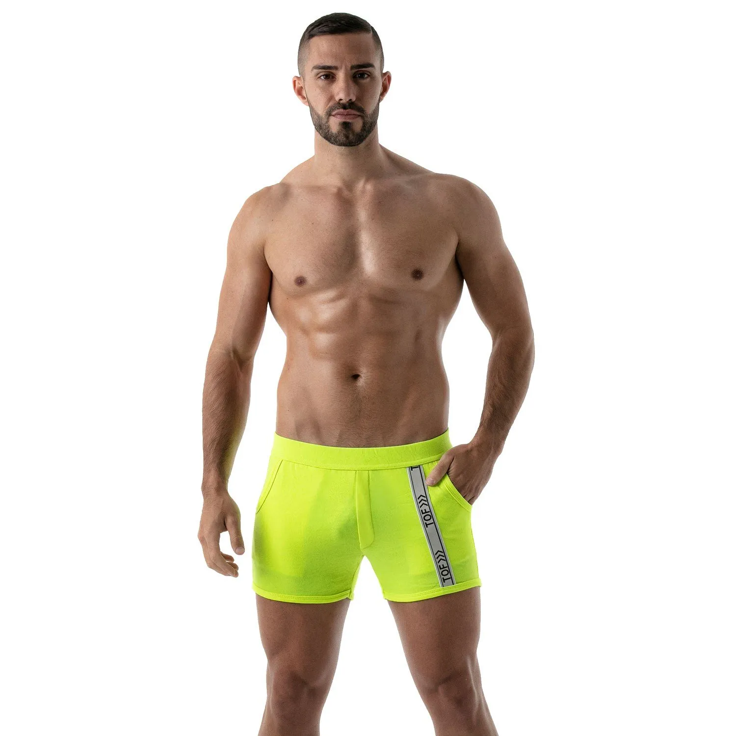 Short Neon Gym - jaune fluo - TOF Paris : vente short homme TOF Paris