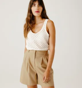 Short taille haute Femme - Beige