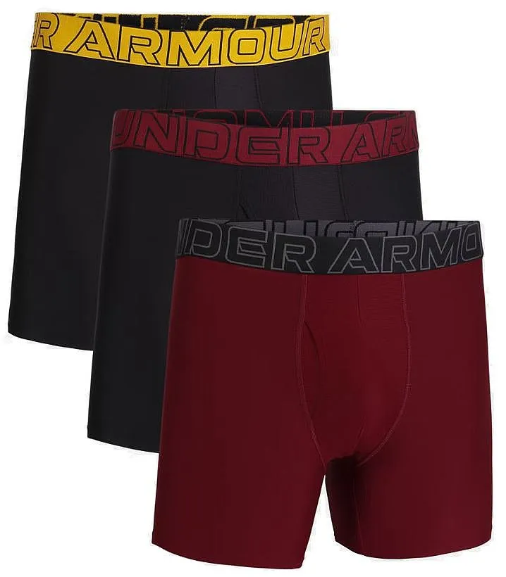 short Under Armour Perf Tech 6in 3 Pack - Cardinal/Black/Castlerock - men´s