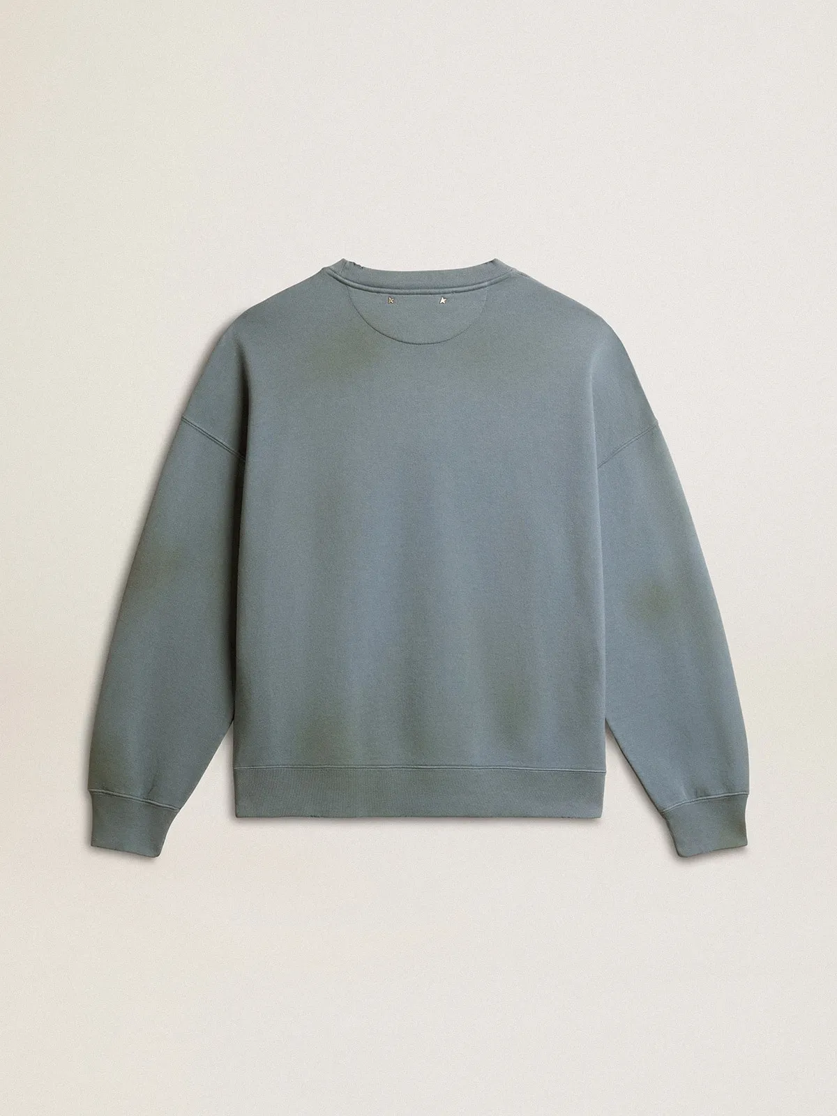 Sweat-shirt oversize bleu pastel au traitement effet usé | Golden Goose