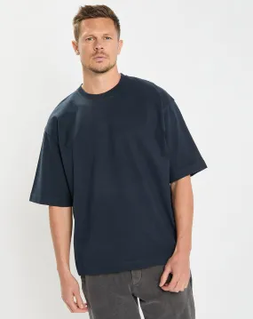 T-Shirt manches courtes Col Rd Oversize bleu marine