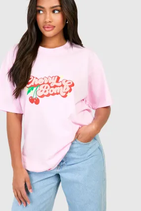 T-shirt oversize à imprimé Cherry Bomb