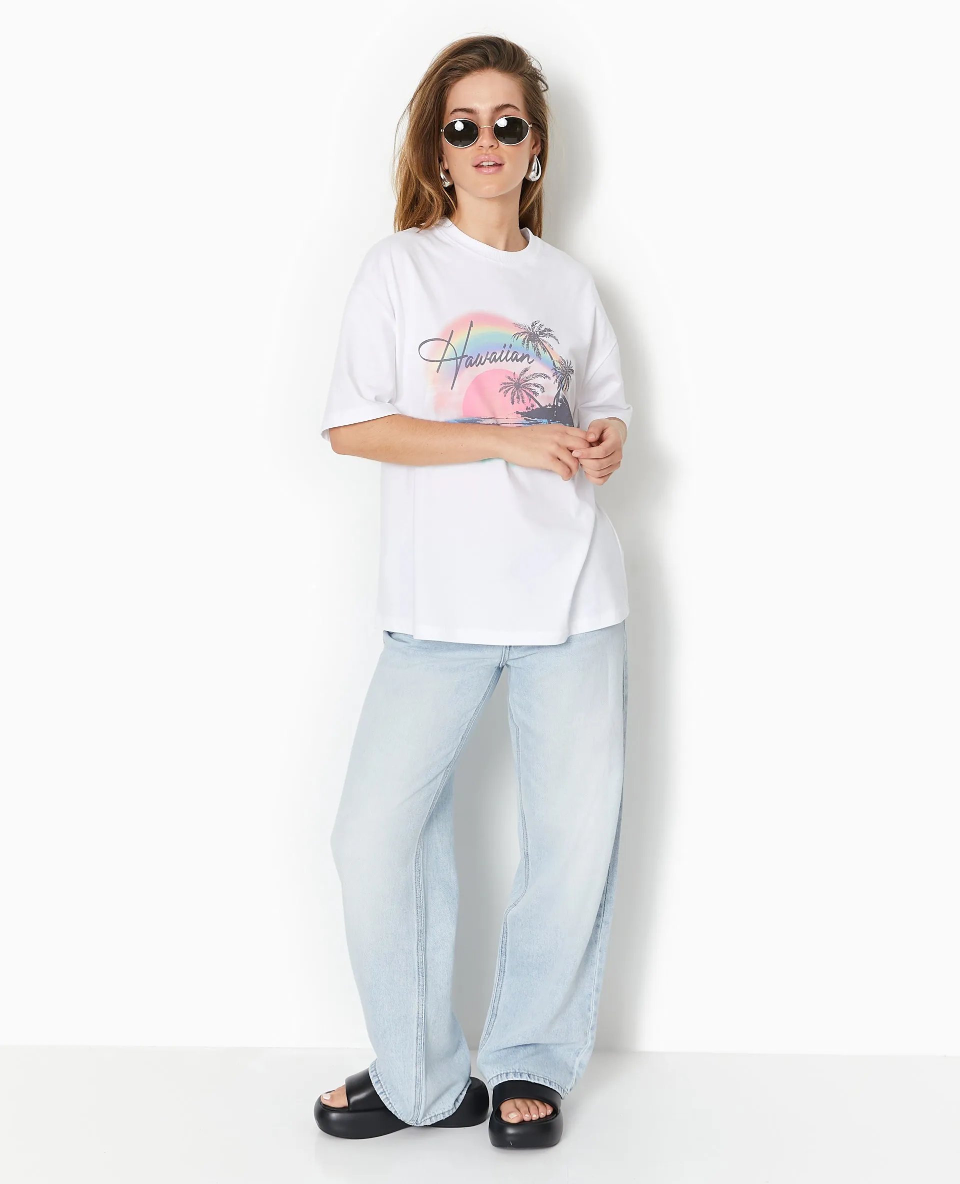 T-shirt oversize avec print devant