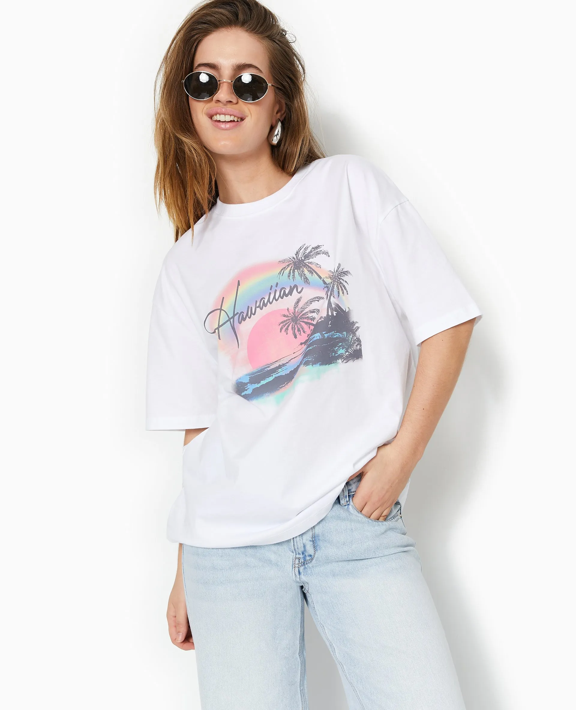 T-shirt oversize avec print devant