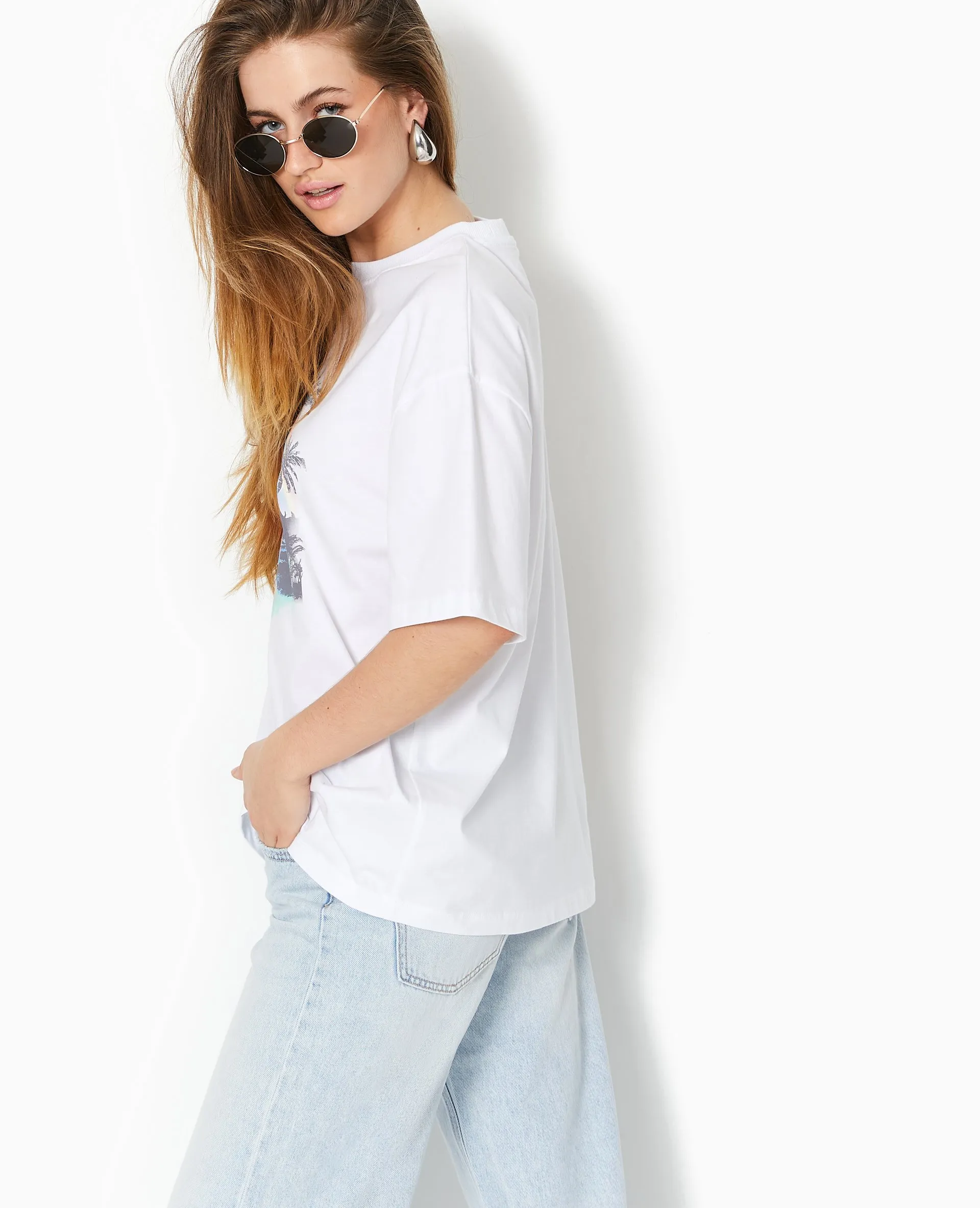 T-shirt oversize avec print devant