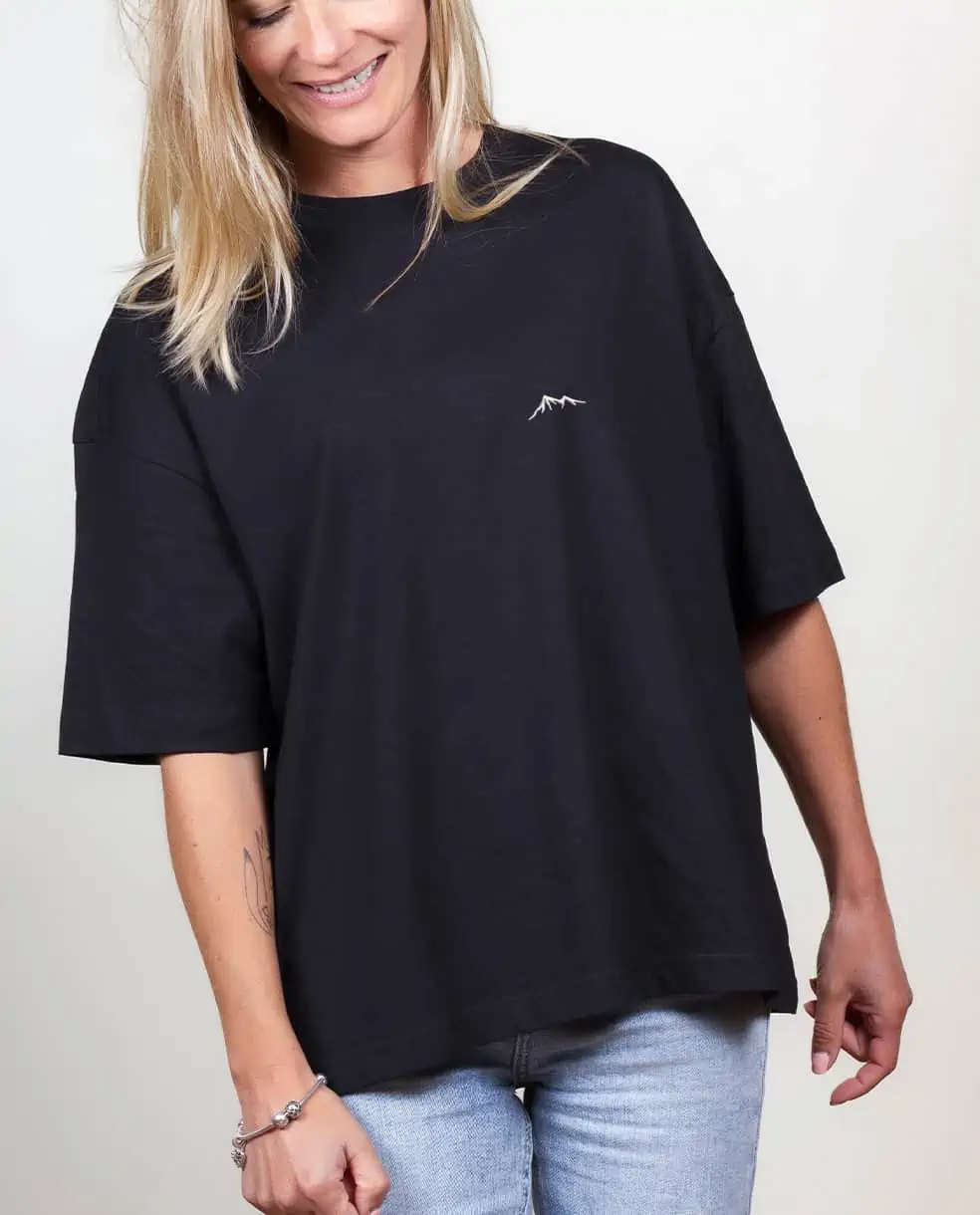 T SHIRT OVERSIZE FEMME BRODE : MONTAGNES - Les Savoyards