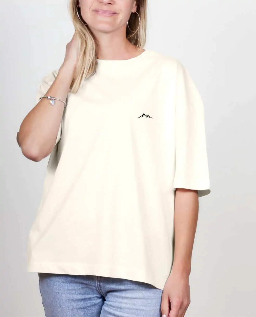 T SHIRT OVERSIZE FEMME BRODE : MONTAGNES - Les Savoyards