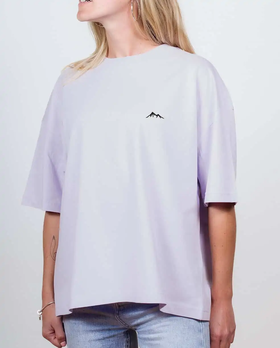 T SHIRT OVERSIZE FEMME BRODE : MONTAGNES - Les Savoyards