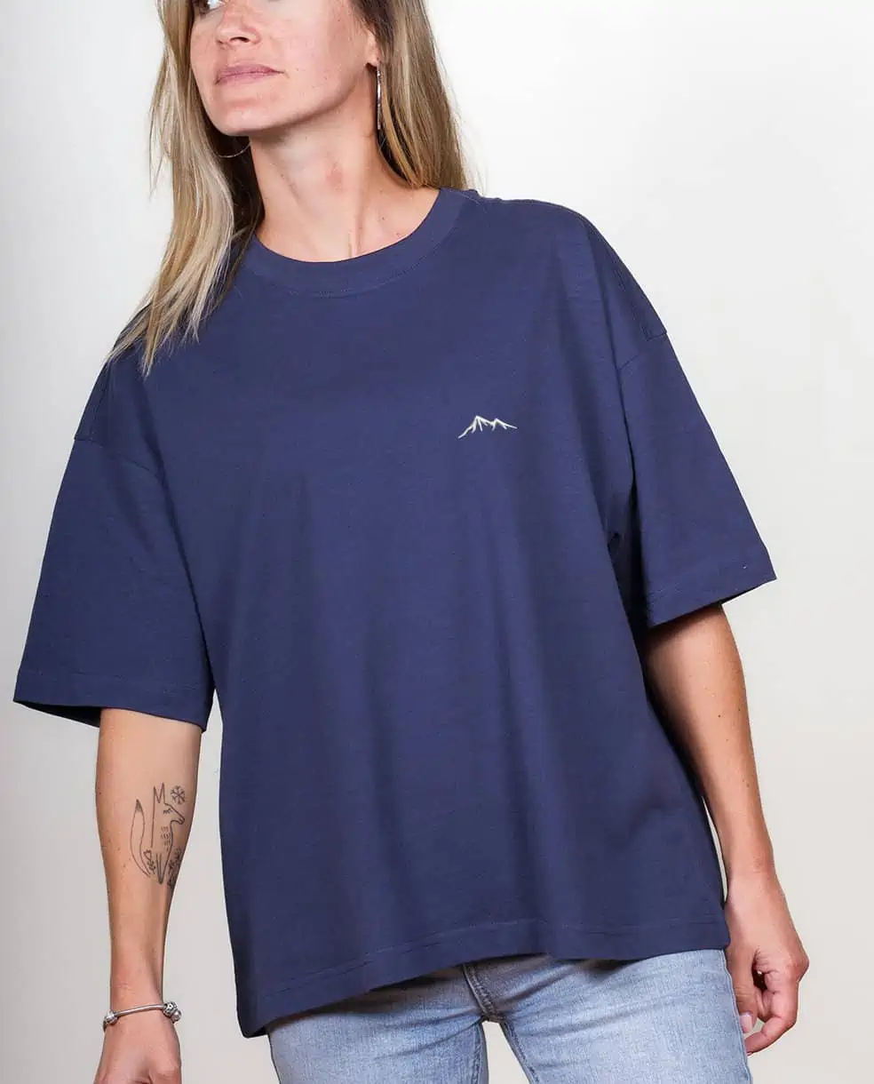 T SHIRT OVERSIZE FEMME BRODE : MONTAGNES - Les Savoyards