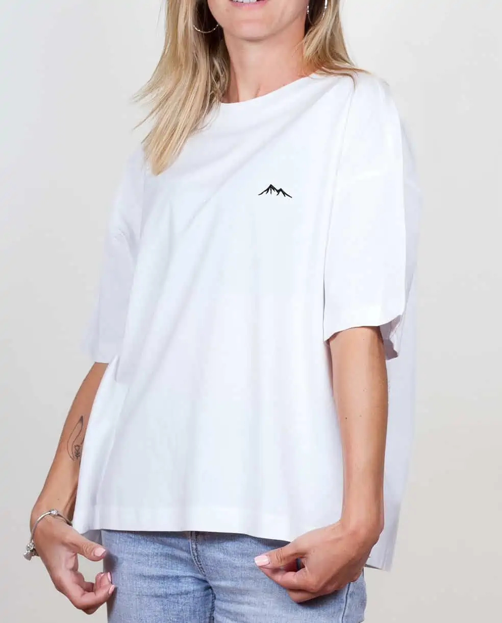 T SHIRT OVERSIZE FEMME BRODE : MONTAGNES - Les Savoyards