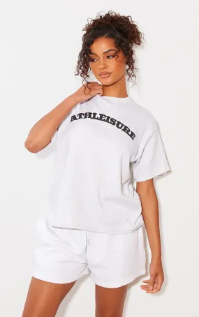 T-shirt oversize gris chiné à slogan Athleisure imprimé