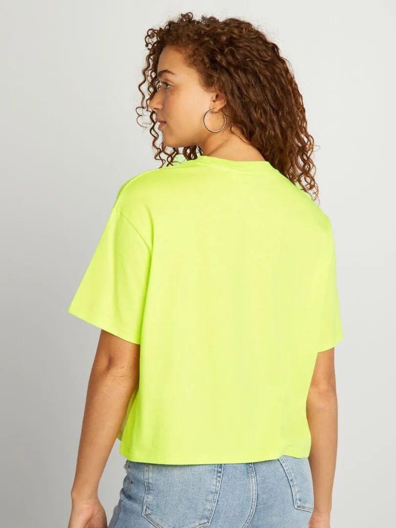 T-shirt oversize - Smiley - jaune