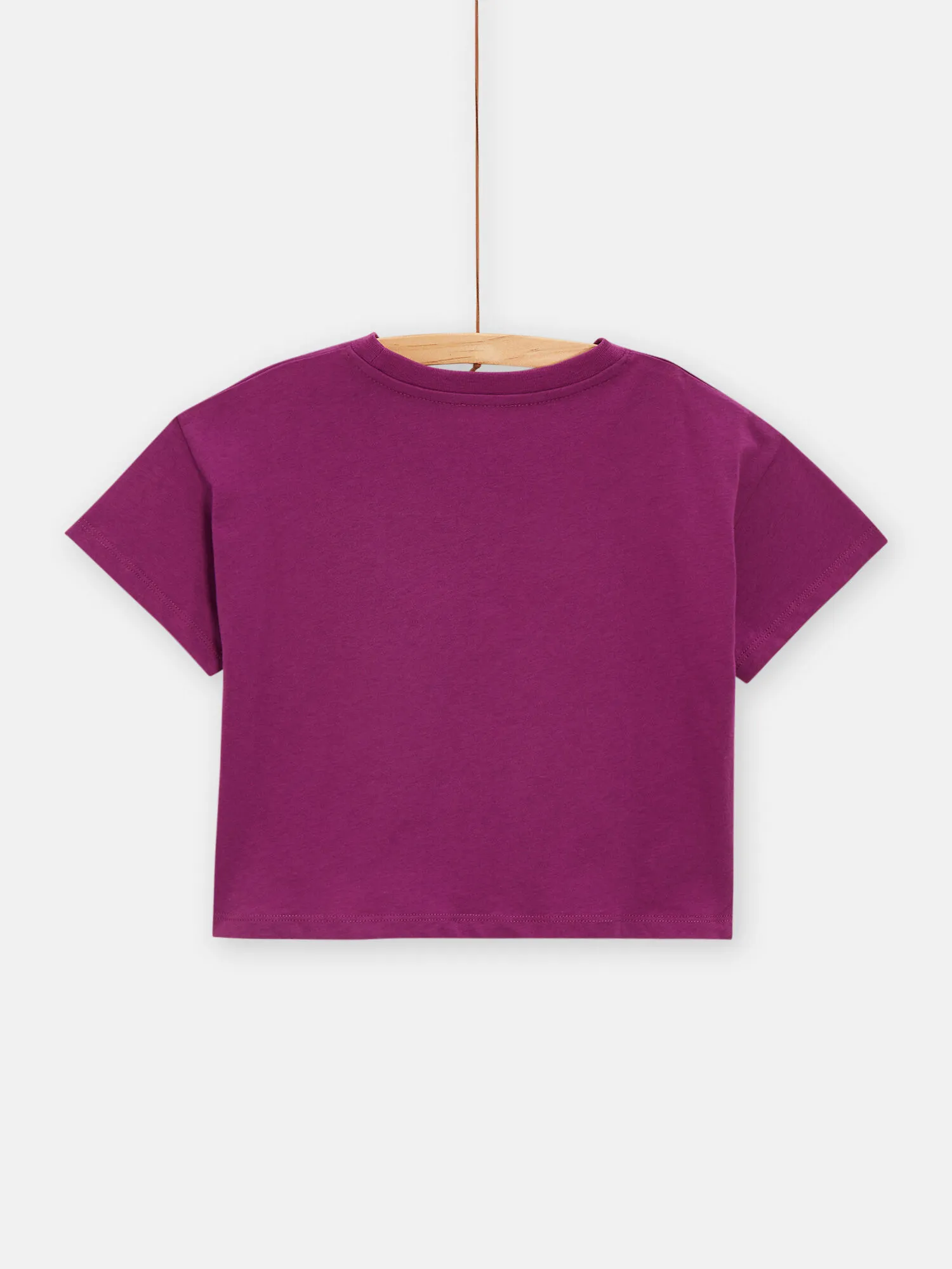 T-shirt oversize violet avec message pour fille