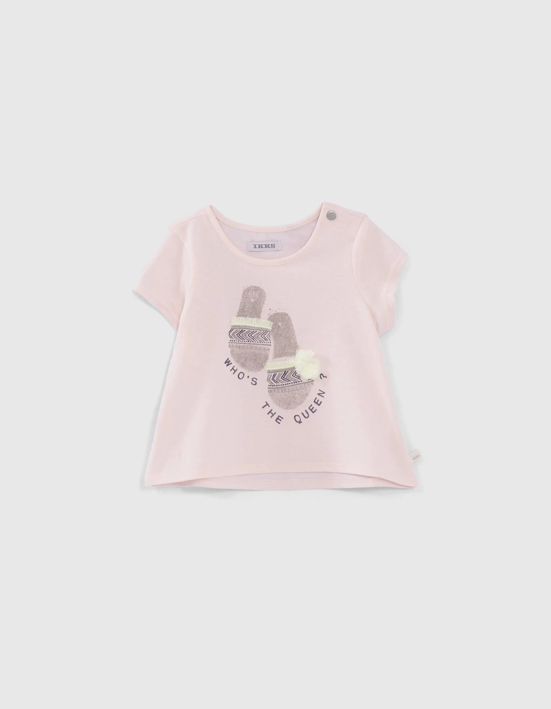 T-shirt rose coton bio visuel sandales bébé fille