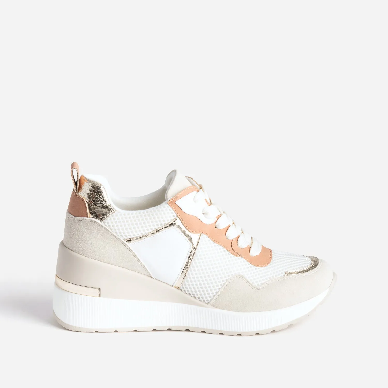 Tennis blanche, beige, terracotta semelle amovible - Baskets / Tennis Femme | ERAM