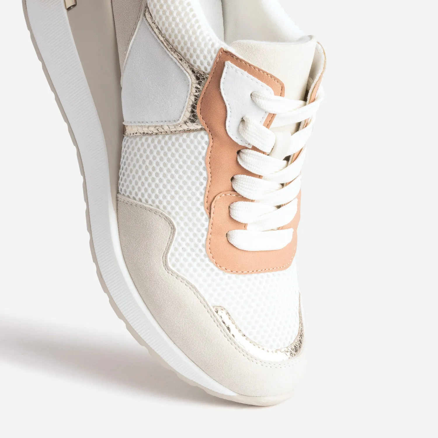 Tennis blanche, beige, terracotta semelle amovible - Baskets / Tennis Femme | ERAM