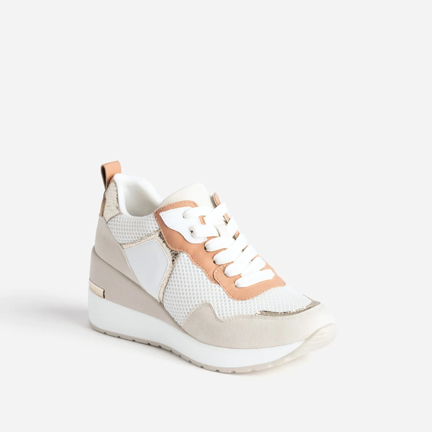 Tennis blanche, beige, terracotta semelle amovible - Baskets / Tennis Femme | ERAM