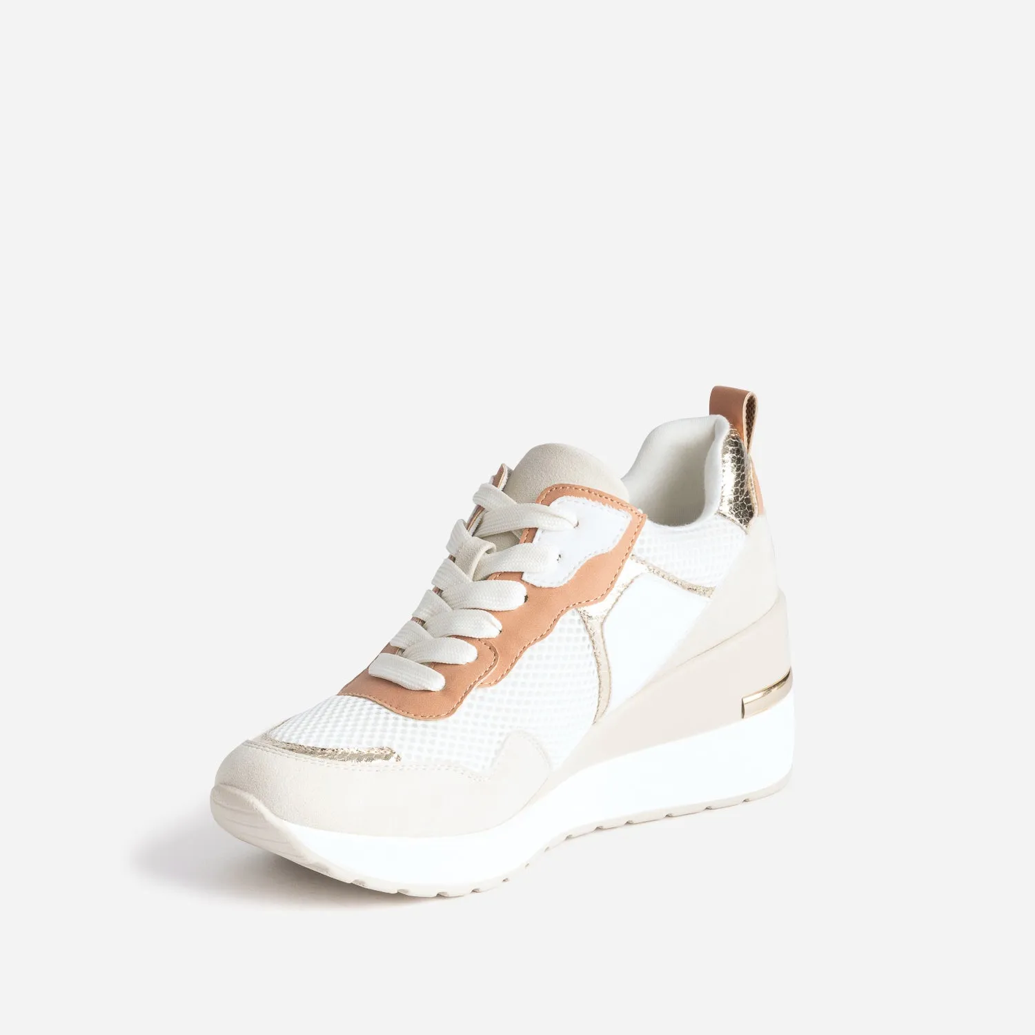 Tennis blanche, beige, terracotta semelle amovible - Baskets / Tennis Femme | ERAM