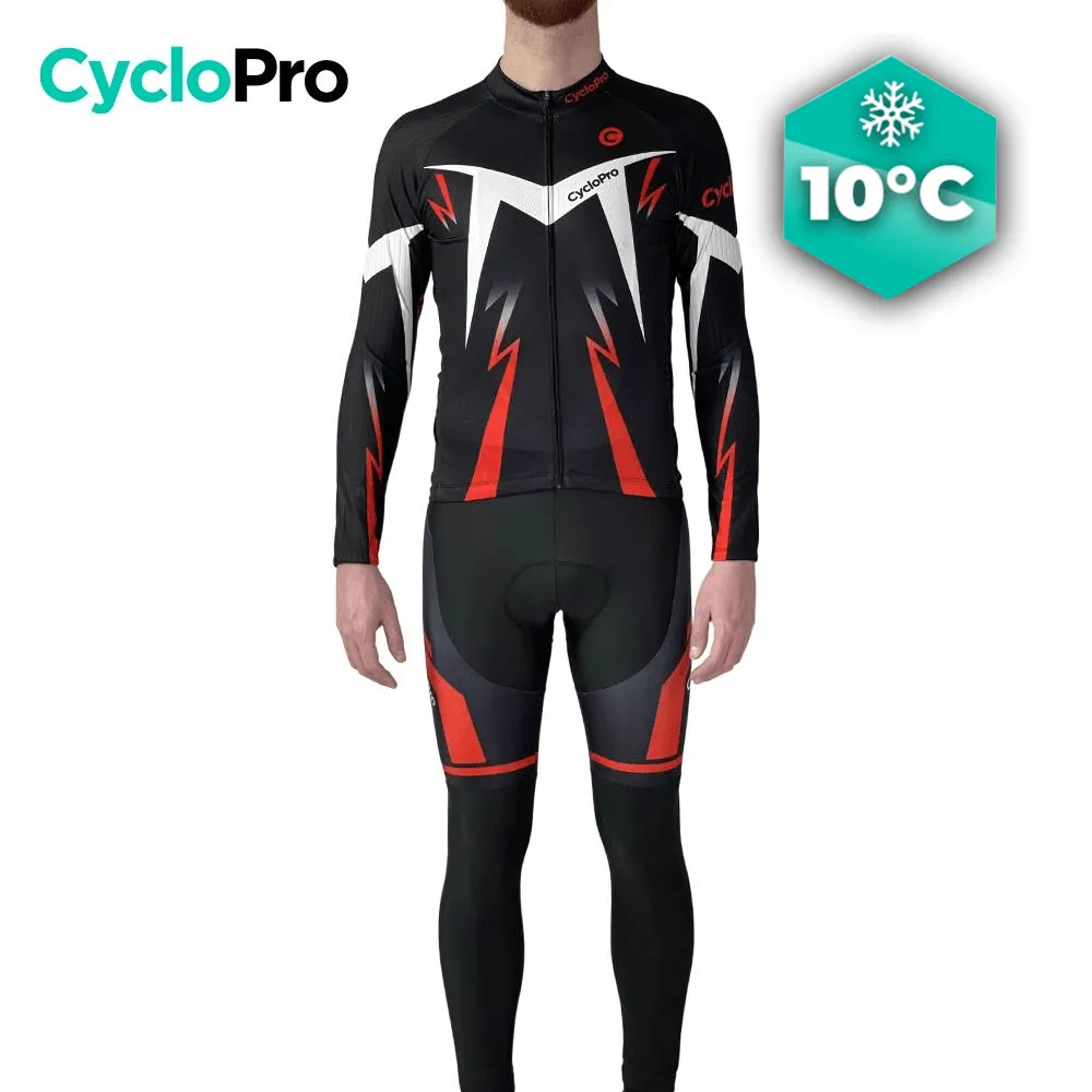 Tenue cycliste automne Noire et Rouge - Confort+