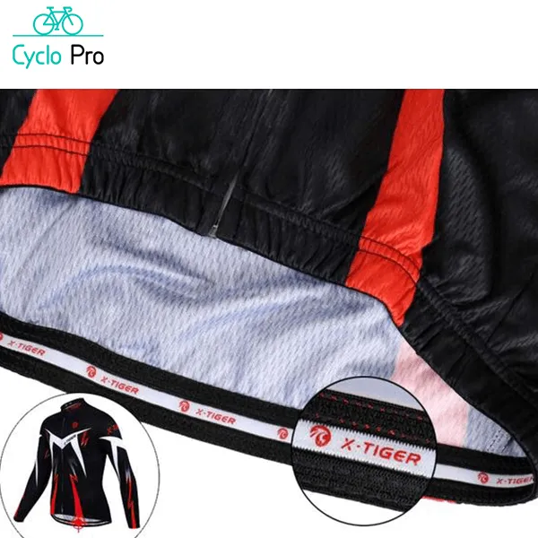 Tenue cycliste automne Noire et Rouge - Confort+