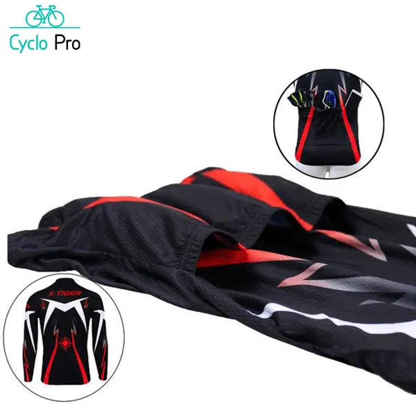 Tenue cycliste automne Noire et Rouge - Confort+