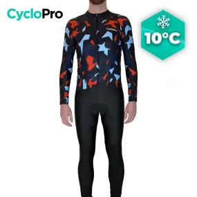 Tenue cycliste automne Rouge et bleue - Origami+