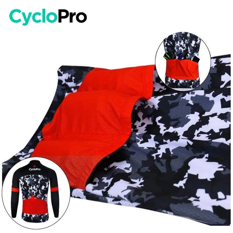 Tenue cycliste hiver Noir et rouge - Military