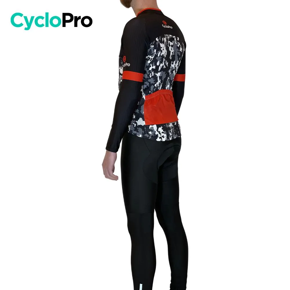 Tenue cycliste hiver Noir et rouge - Military