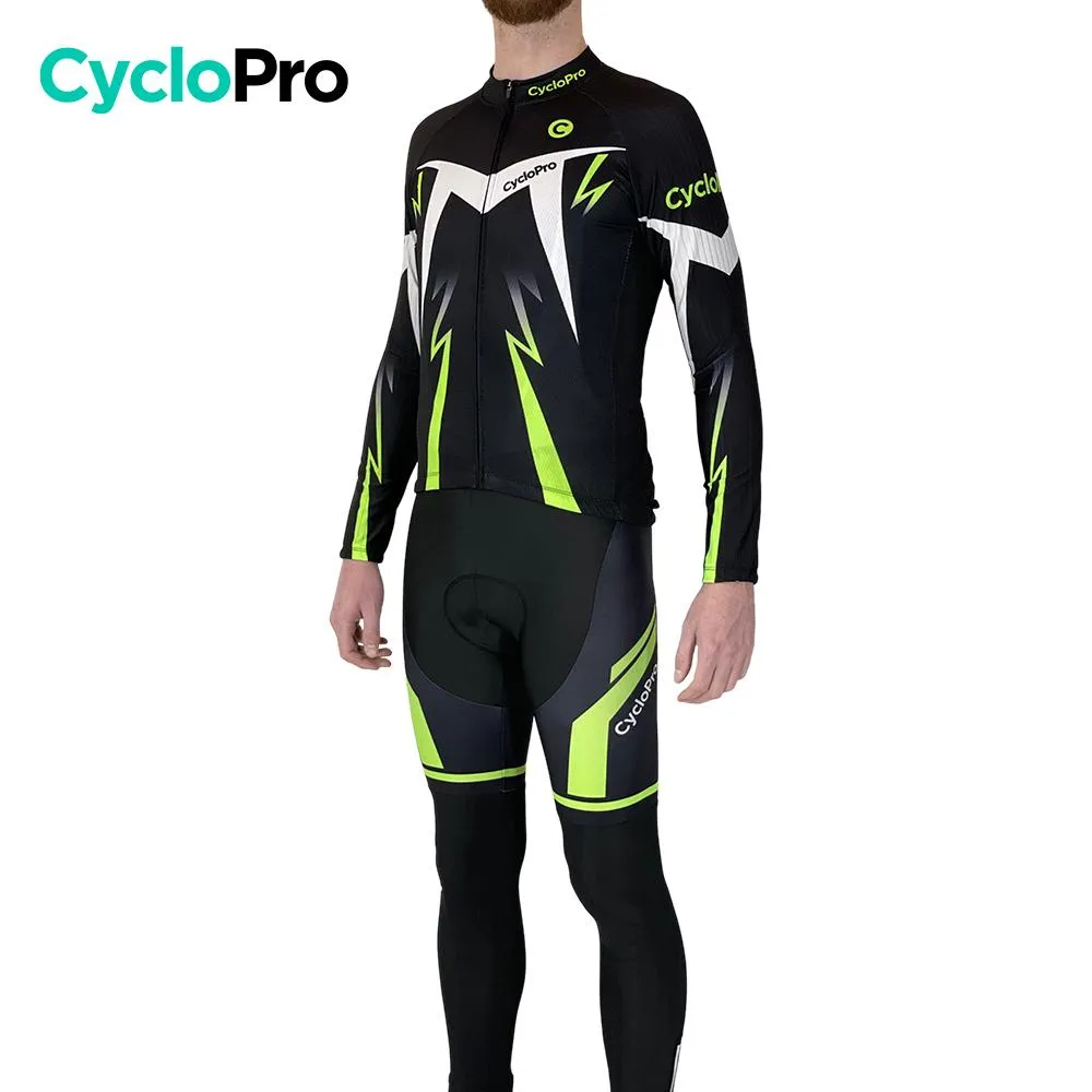 Tenue cycliste hiver Noire et Verte - Confort+