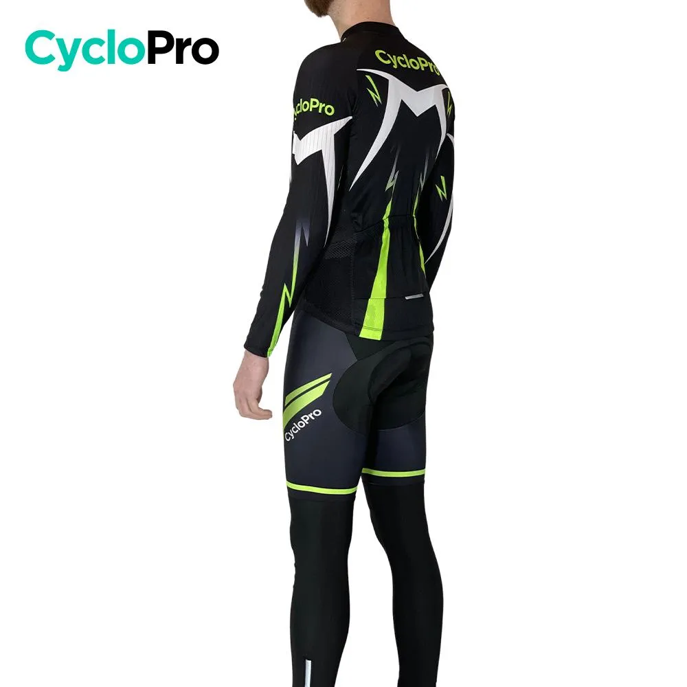 Tenue cycliste hiver Noire et Verte - Confort+